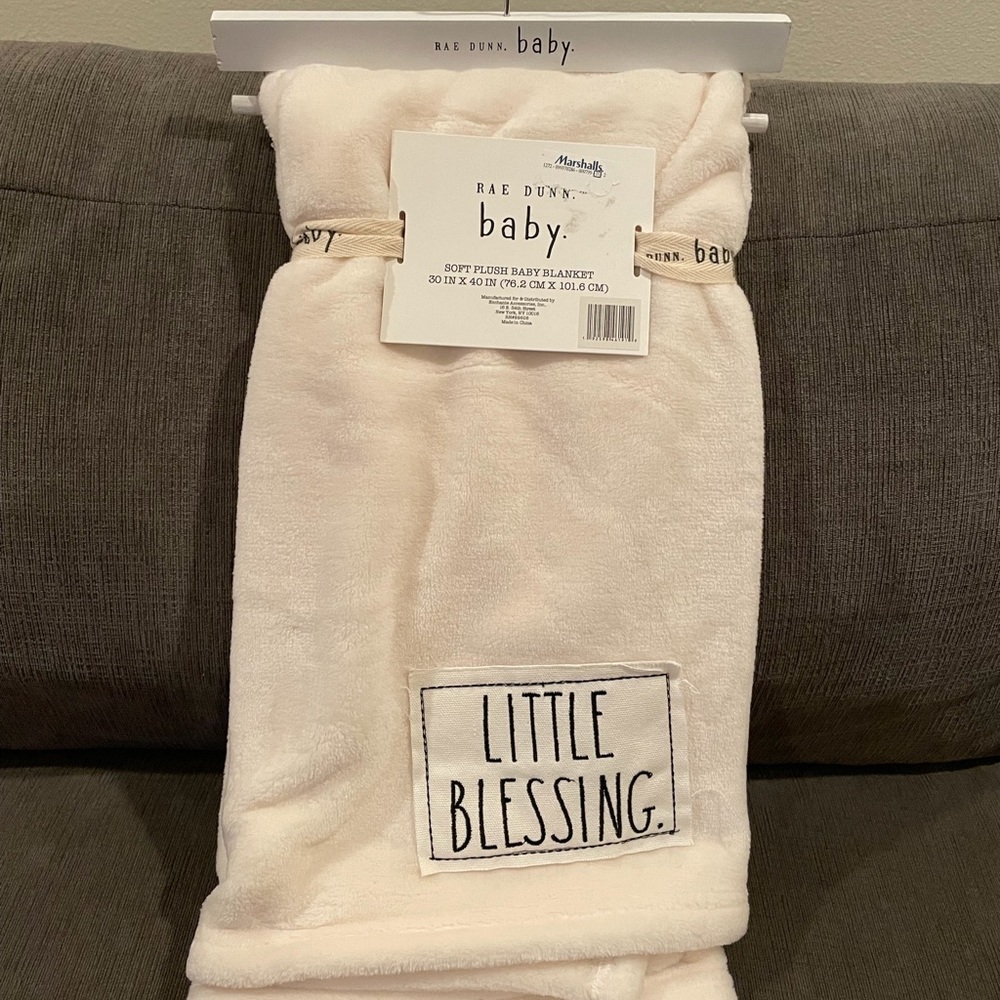 Rae Dunn LITTLE BLESSINGS Baby Blanket Plush Throw